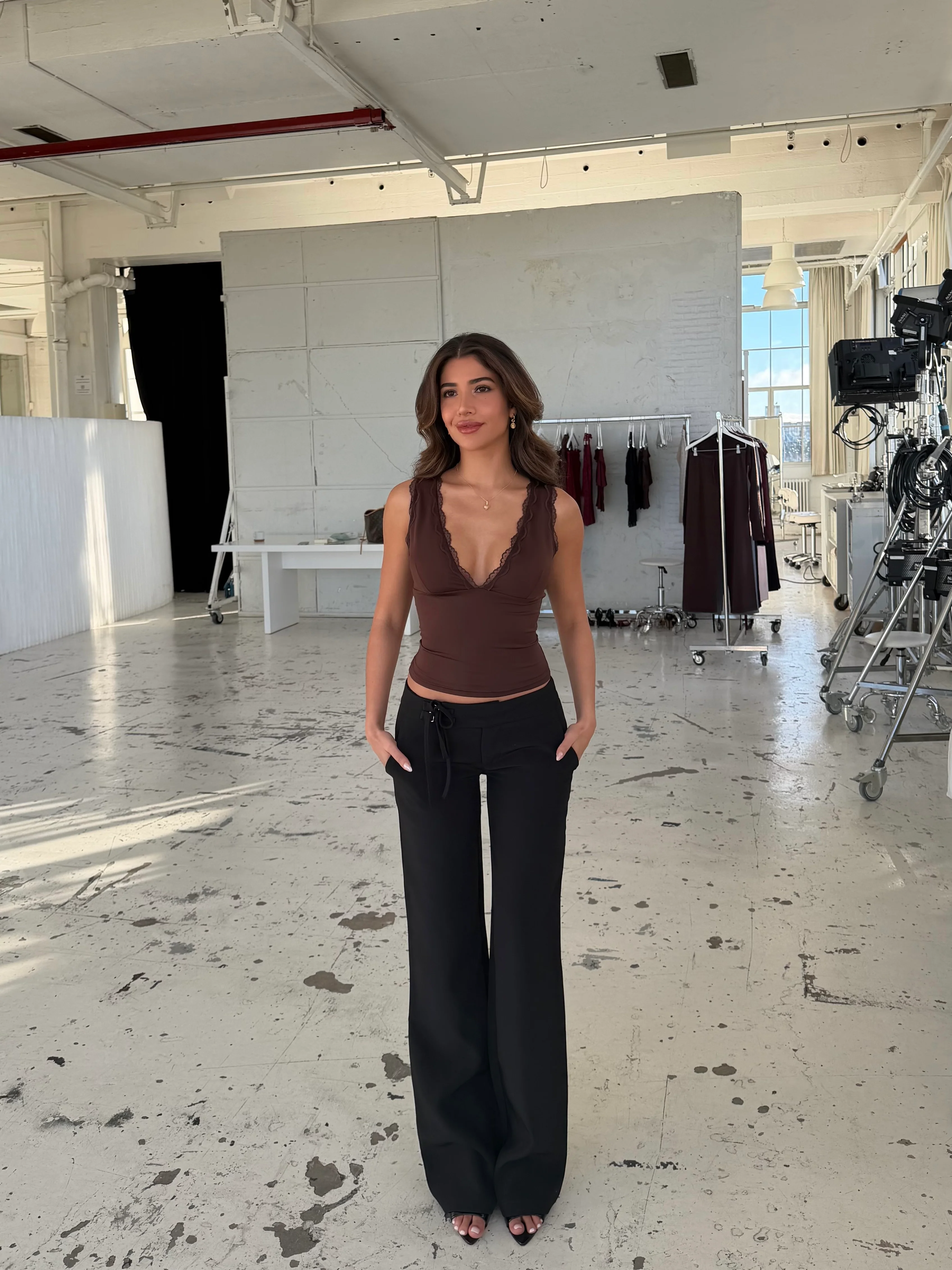 Basic lace top - dunkelbraun - Image 2