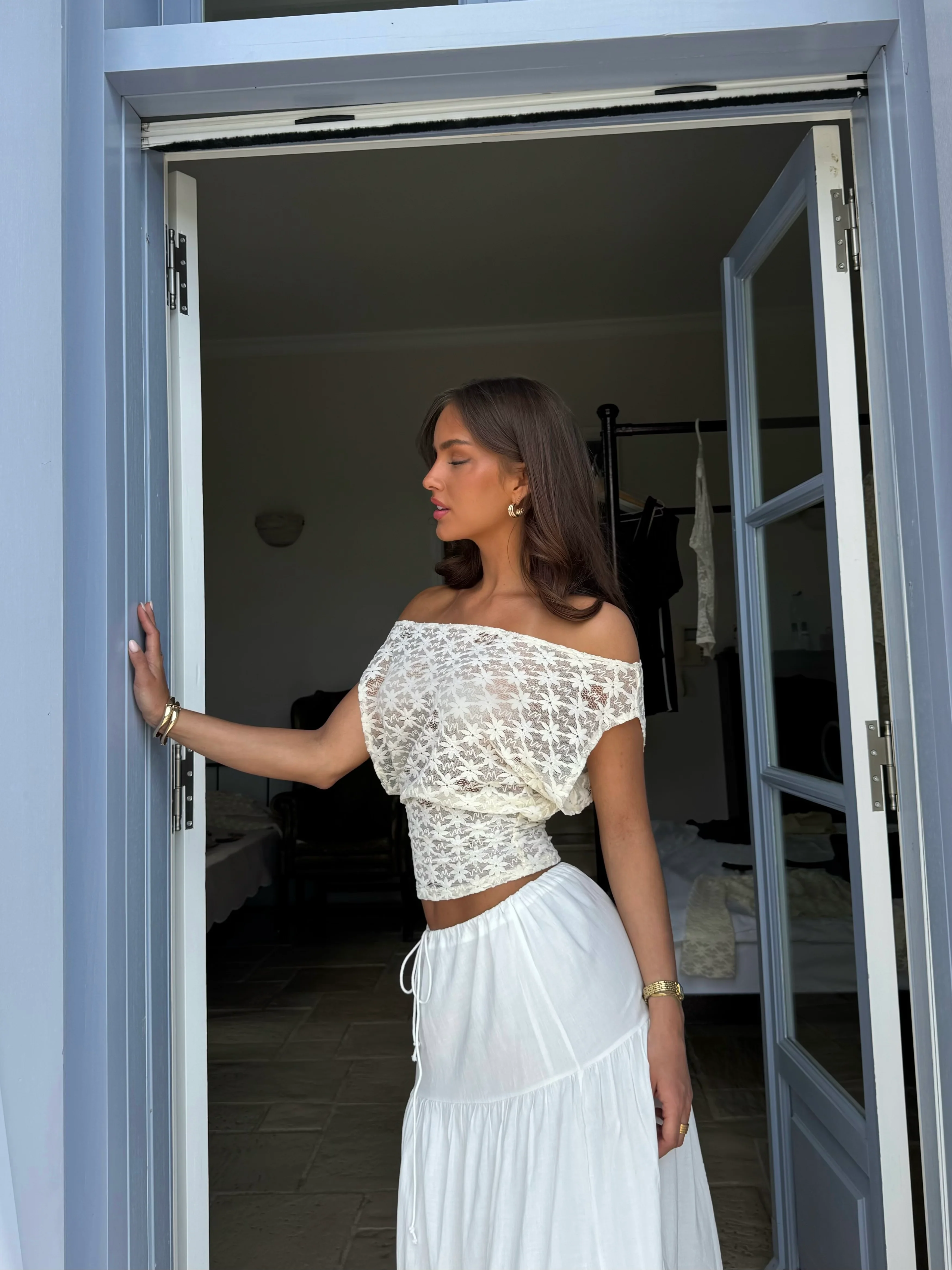 Ira Lace Top - Creme - Image 3