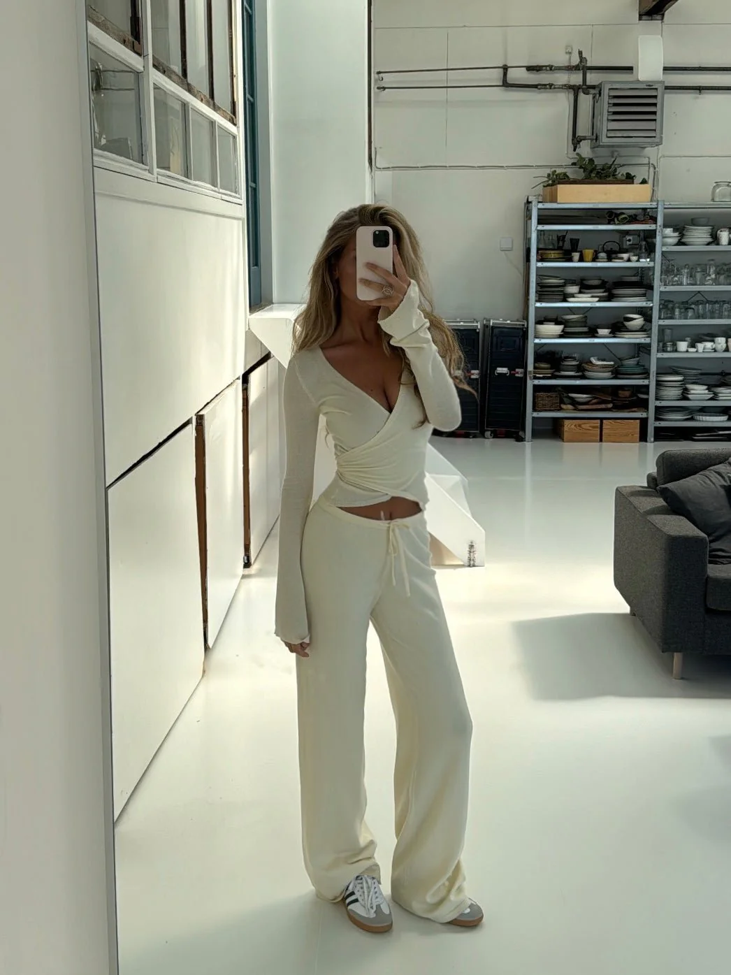 Knit hosen - Creme - Image 4