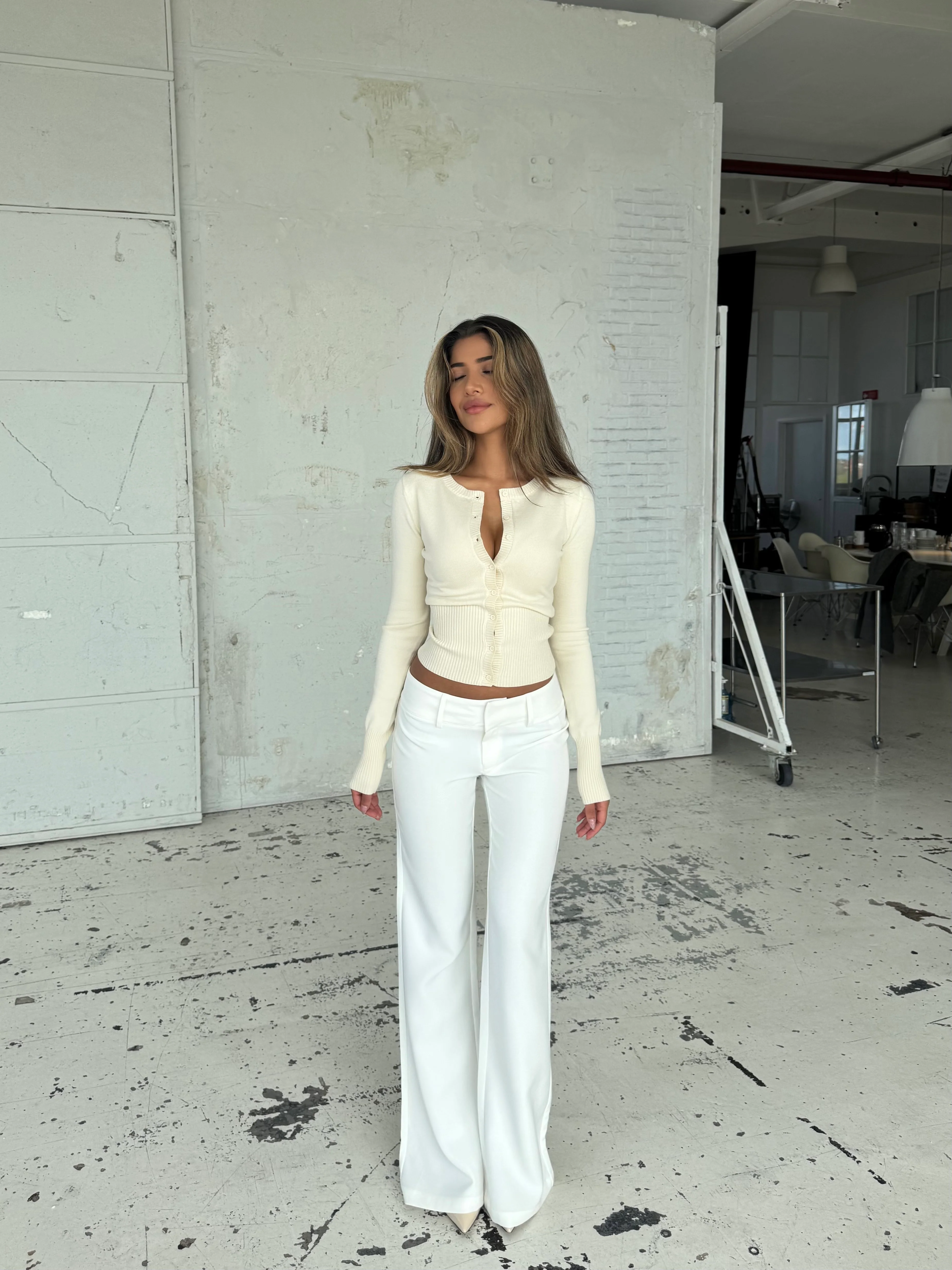 Knit Cardigan - Creme - Image 4