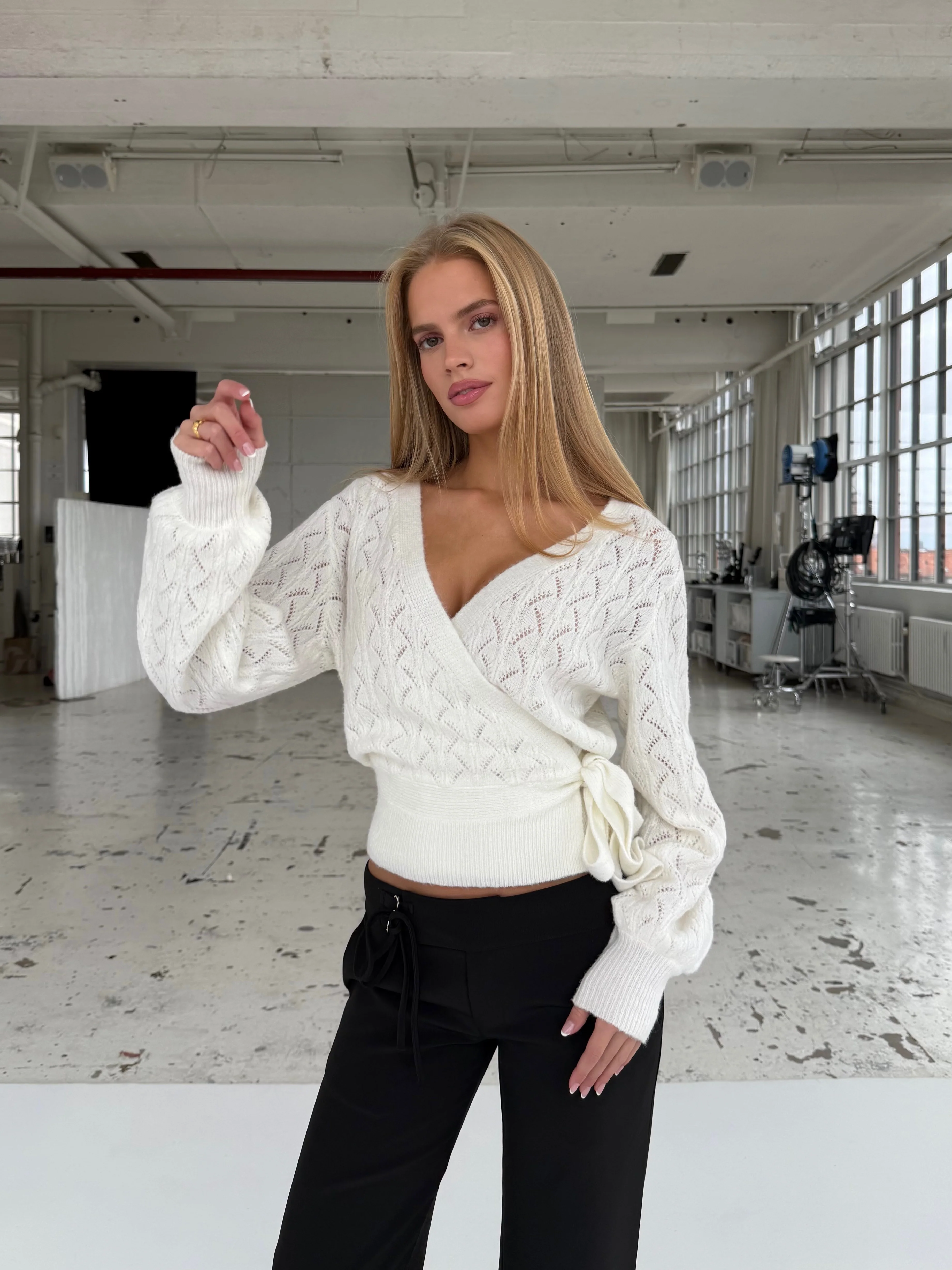 Lacework wool wrap - Weiß - Image 5