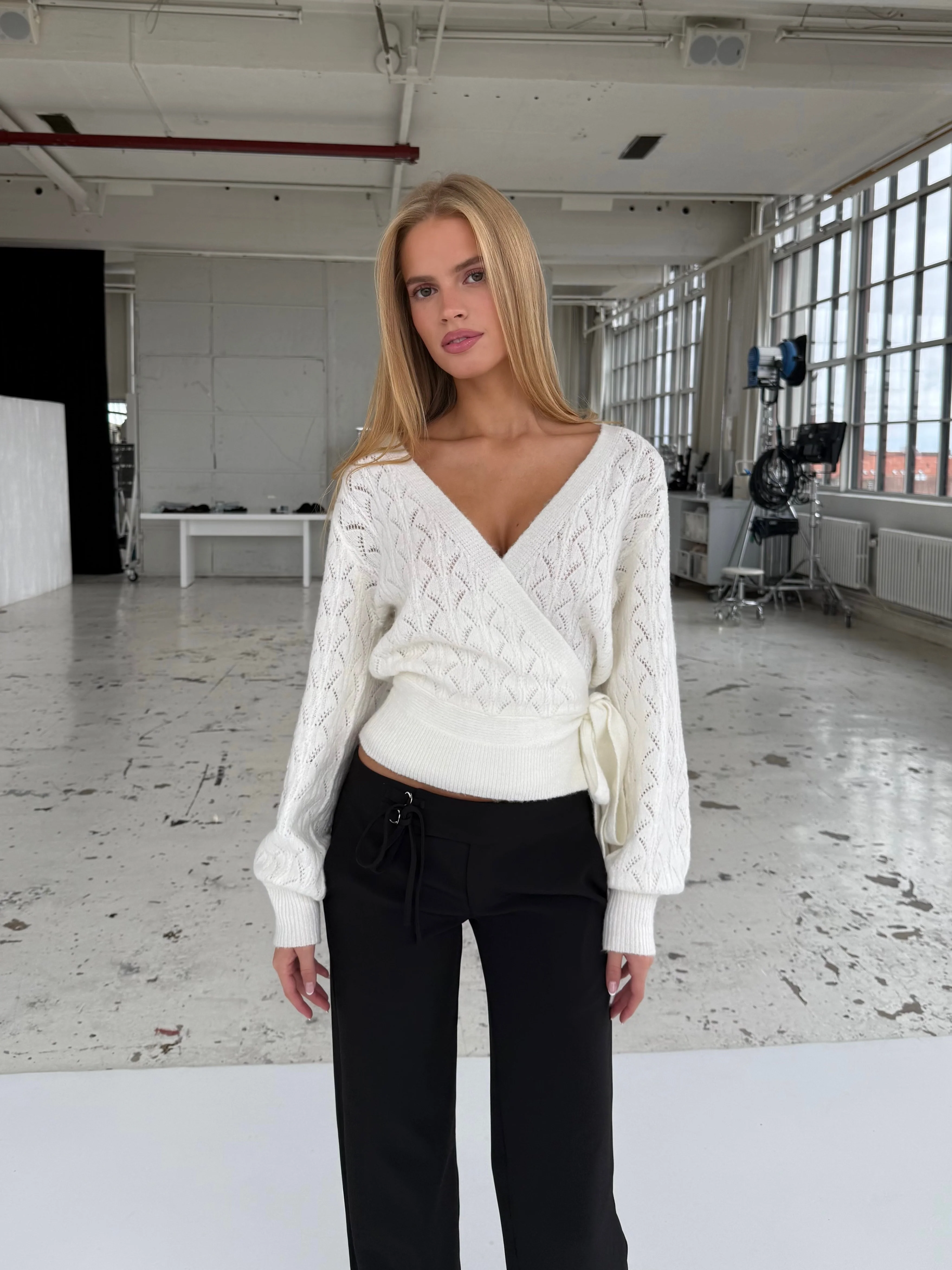 Lacework wool wrap - Weiß - Image 6
