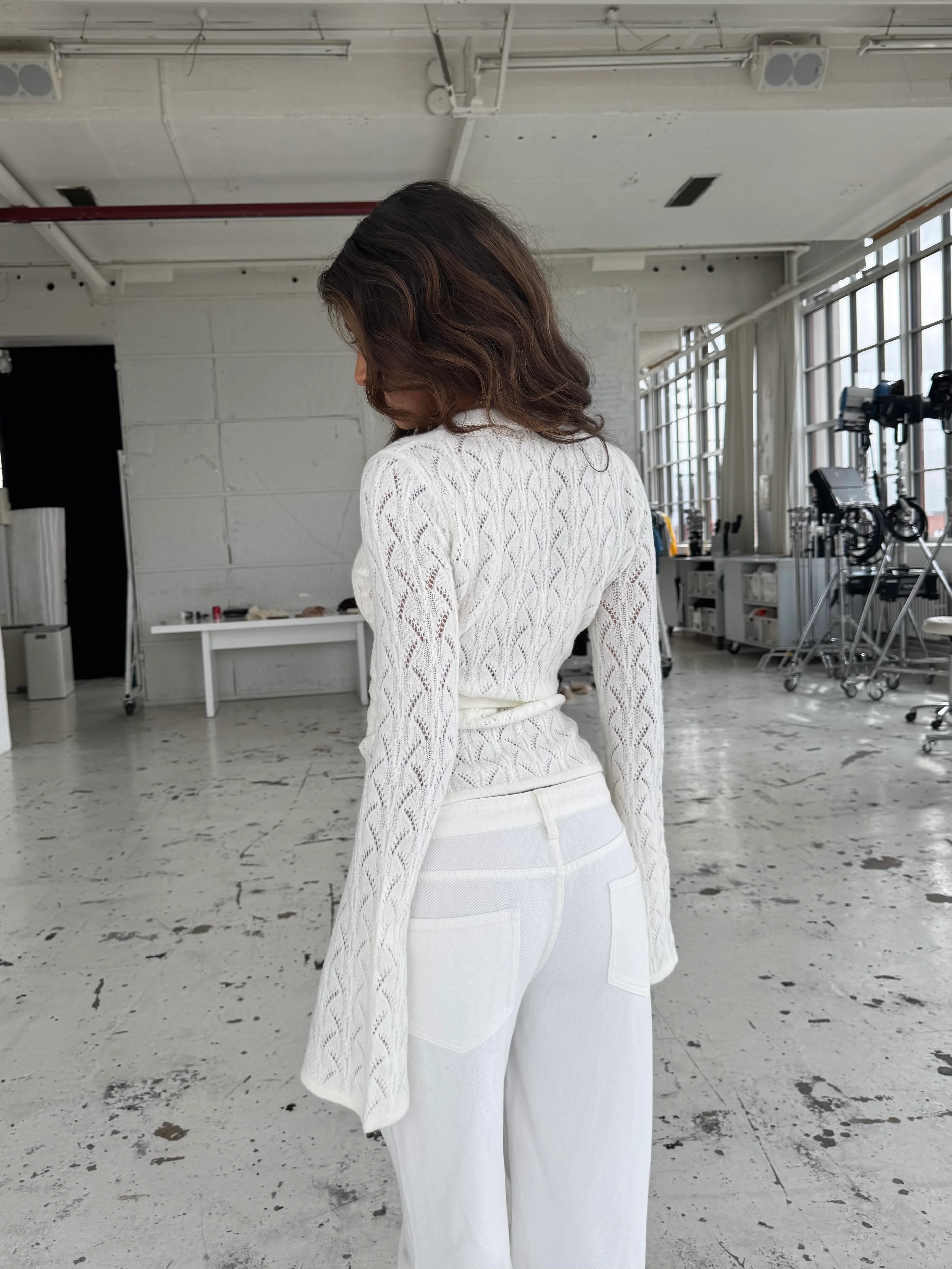 Lacework wool ballerina  - Weiß - Image 3