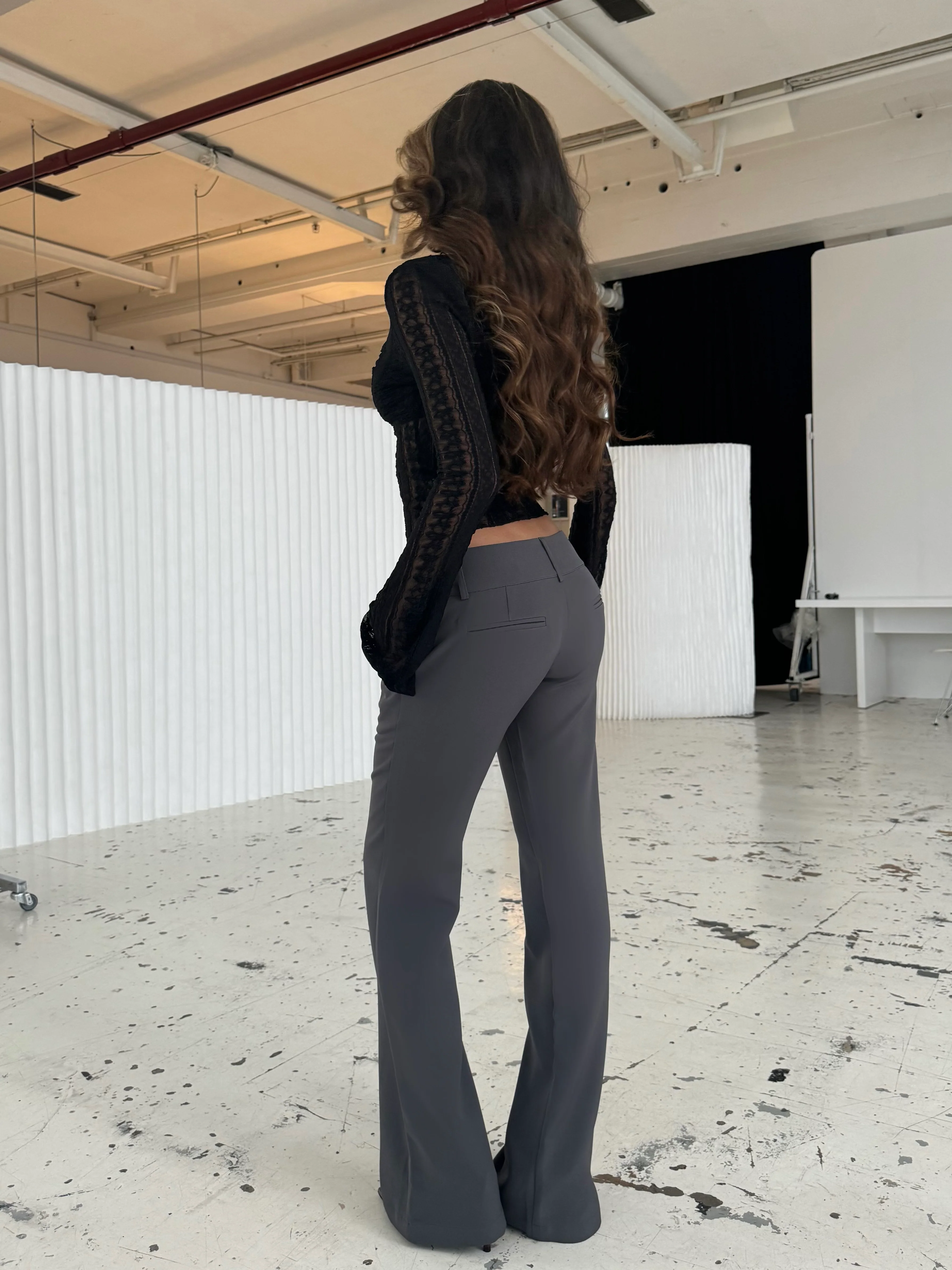 Livia low waist hosen - Dunkelgrau - Image 2