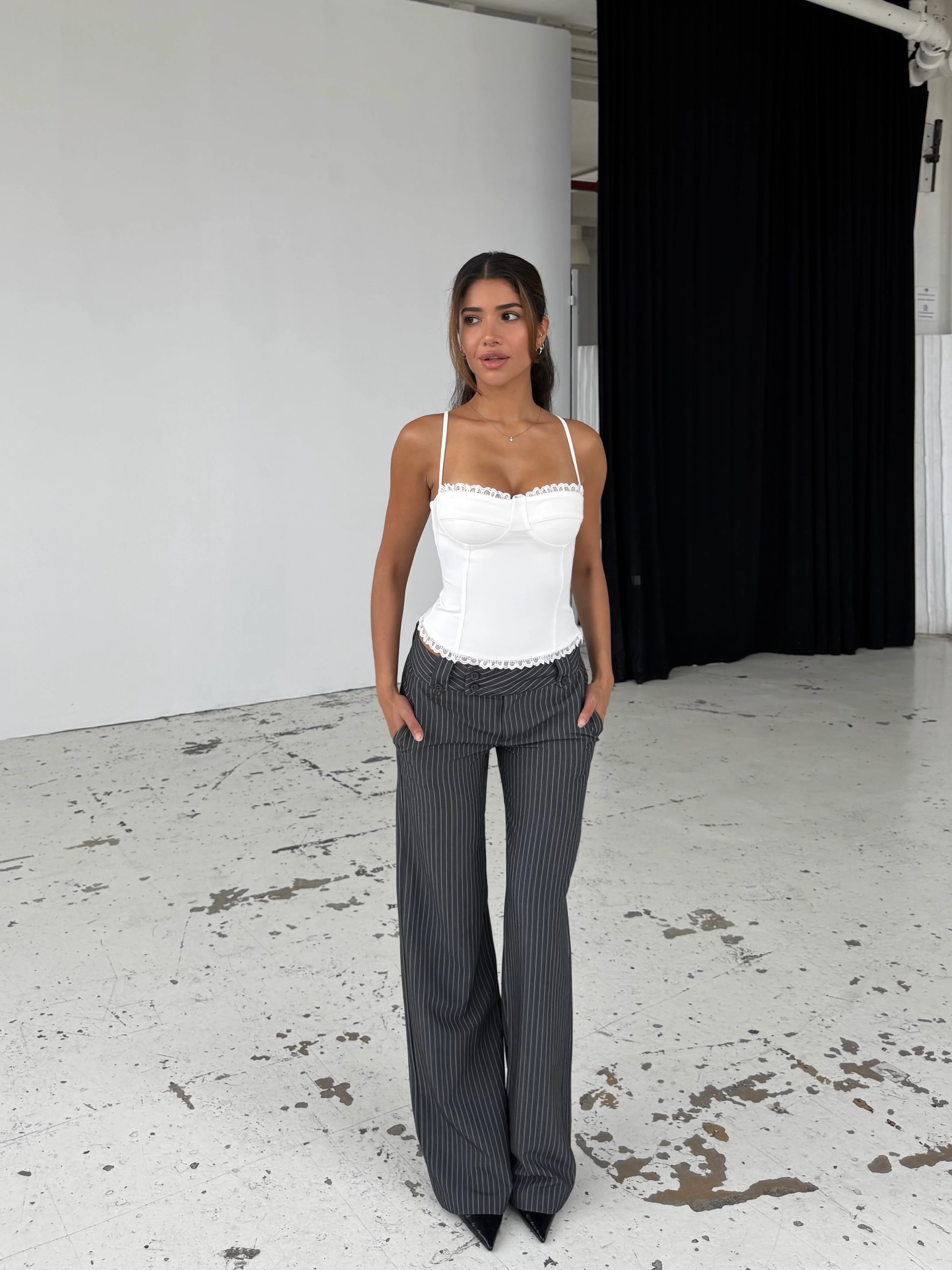 Lula Lace Corset Top - Weiß - Image 3