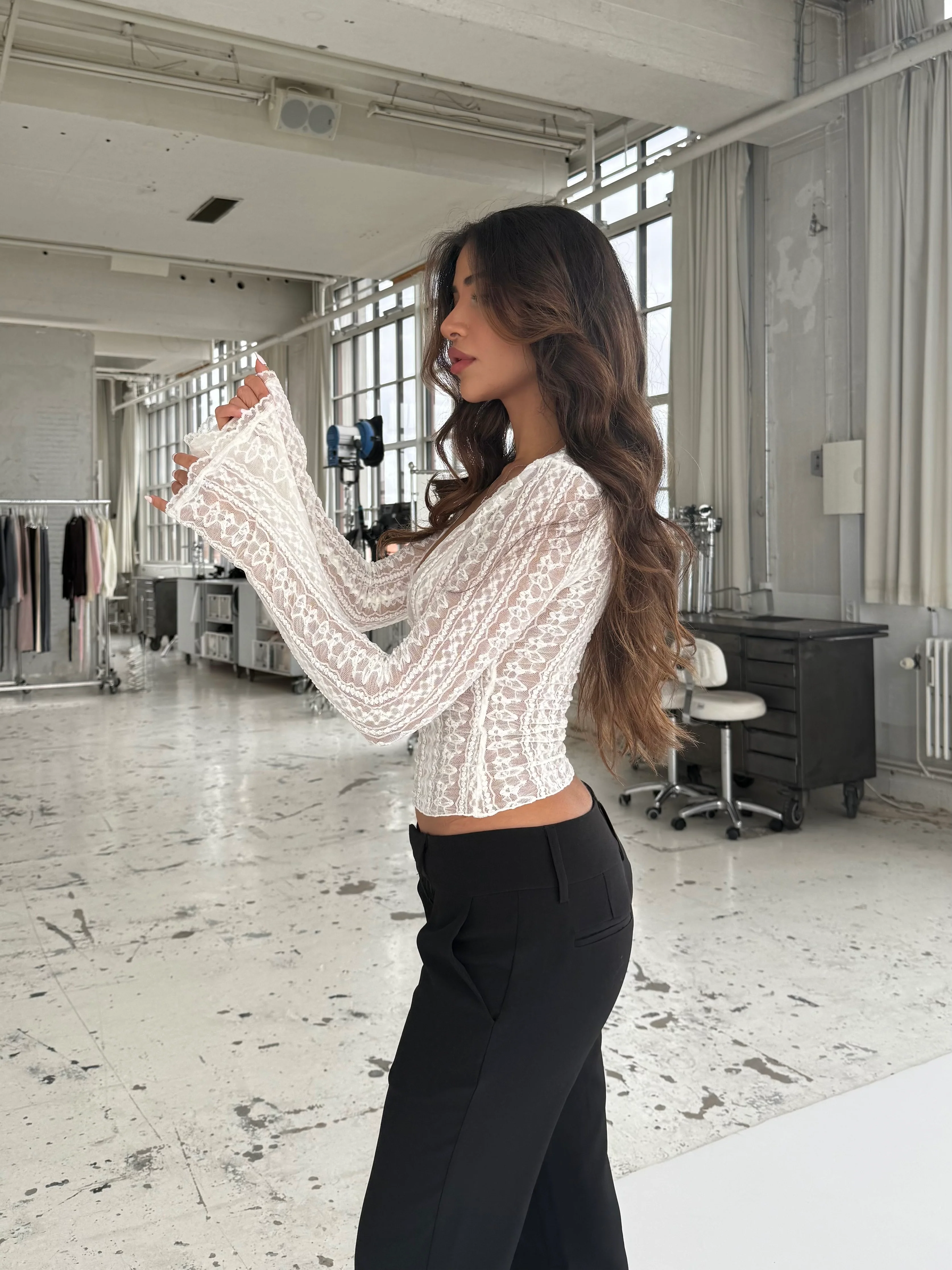 Lyra Lace Top - Weiß - Image 3