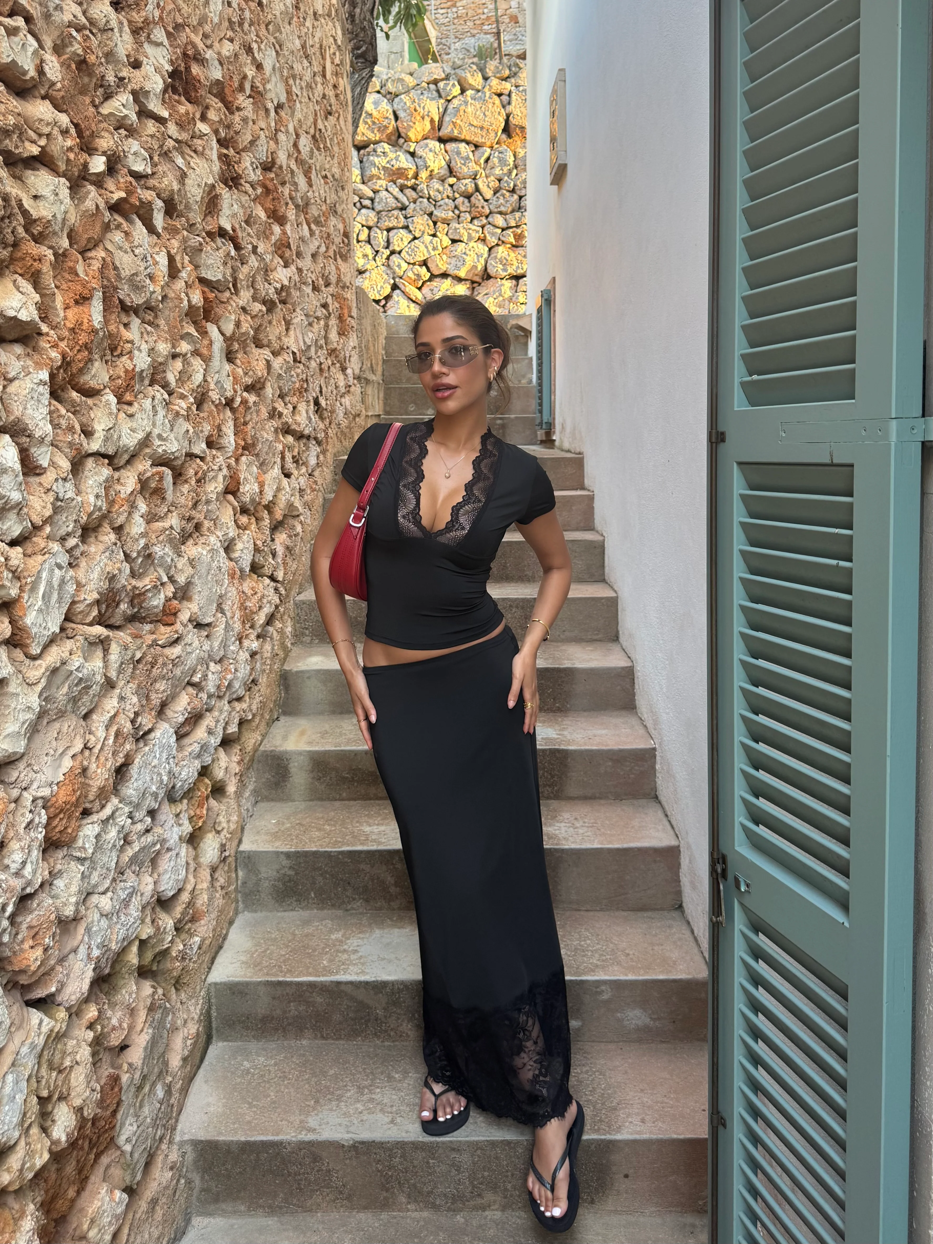Maxi lace skirt - schwarz - Image 5