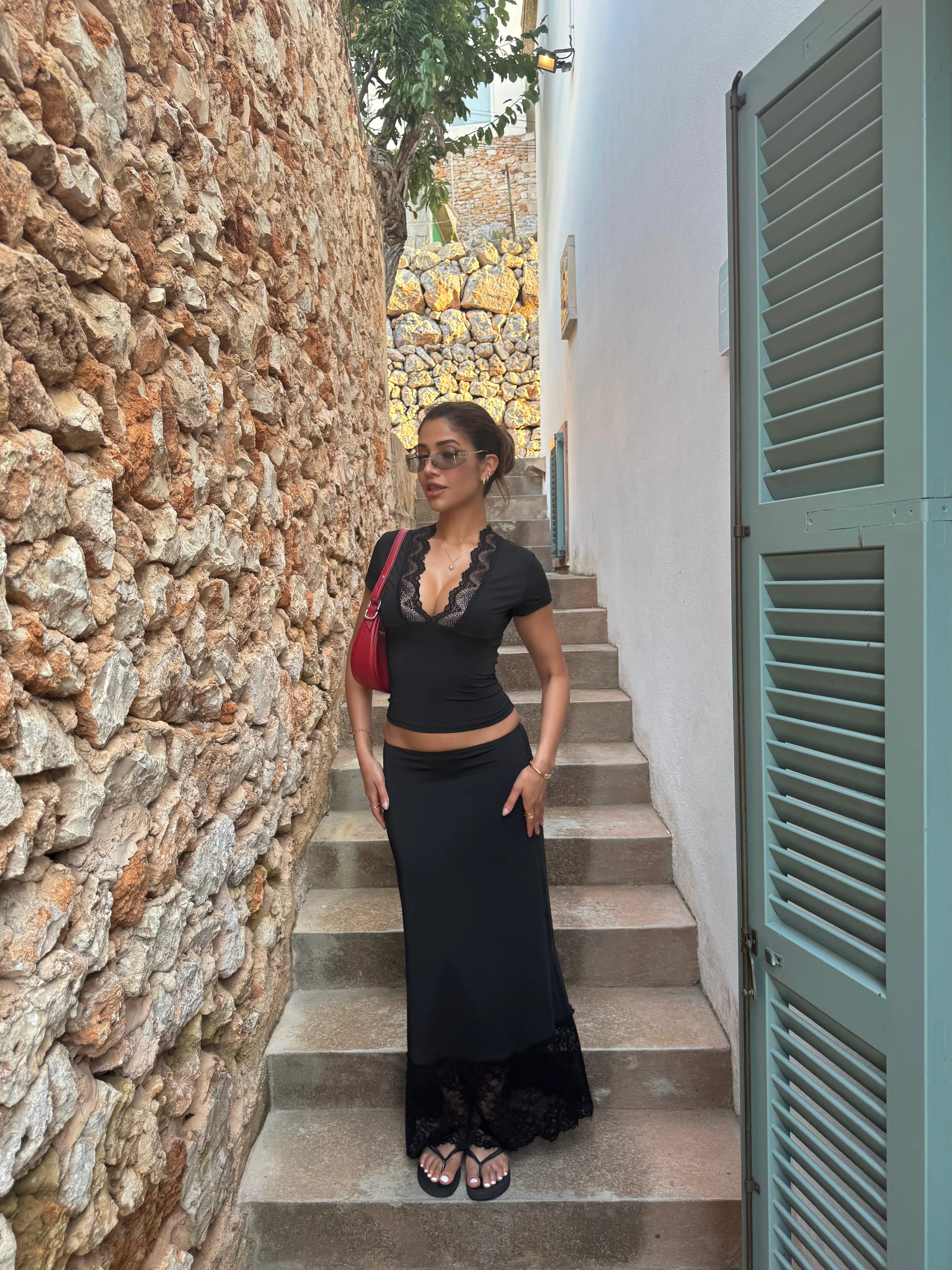 Maxi lace skirt - schwarz - Image 6