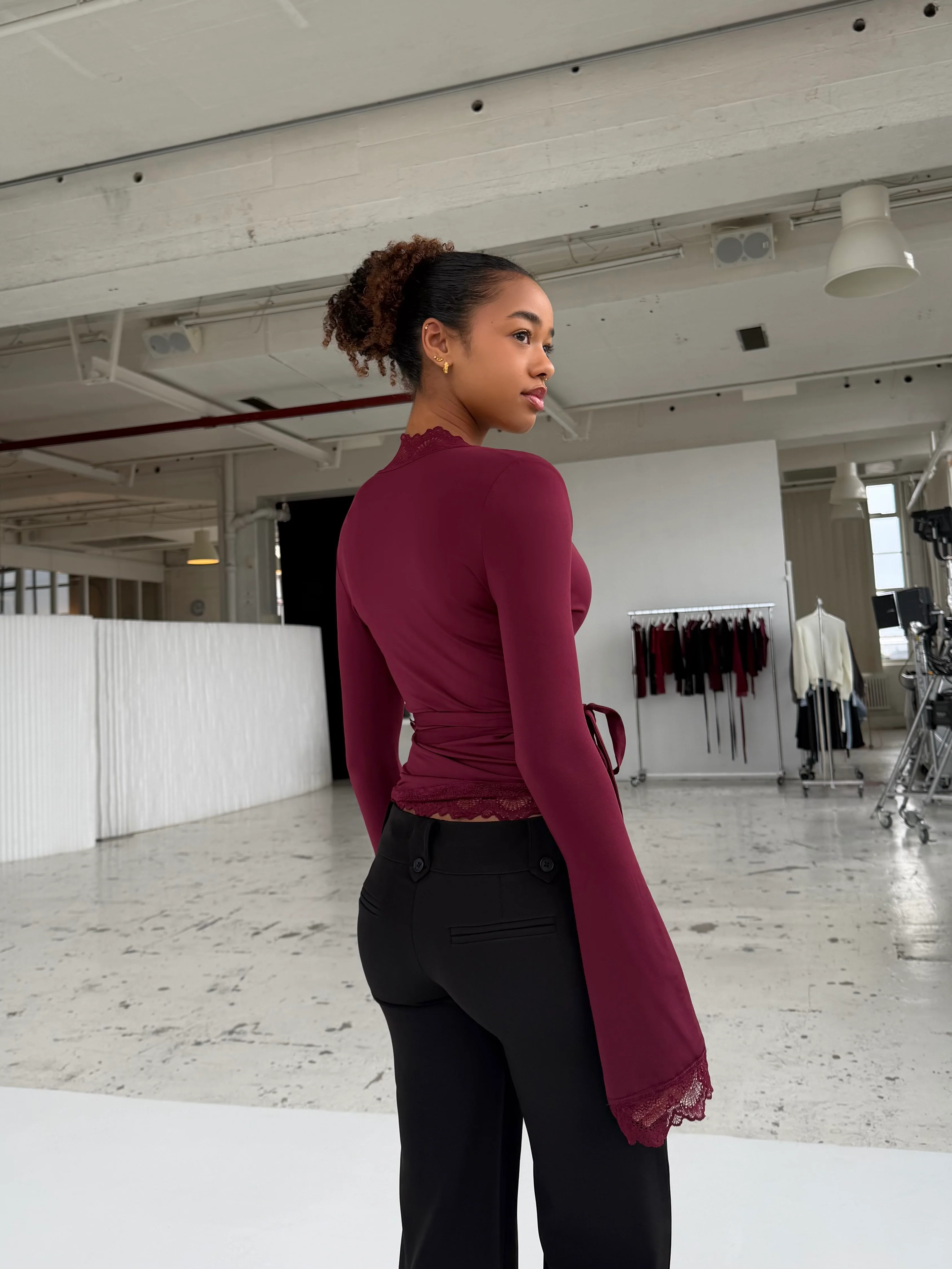 New Ballerina Basic Lace Top - Bordeaux - Image 3