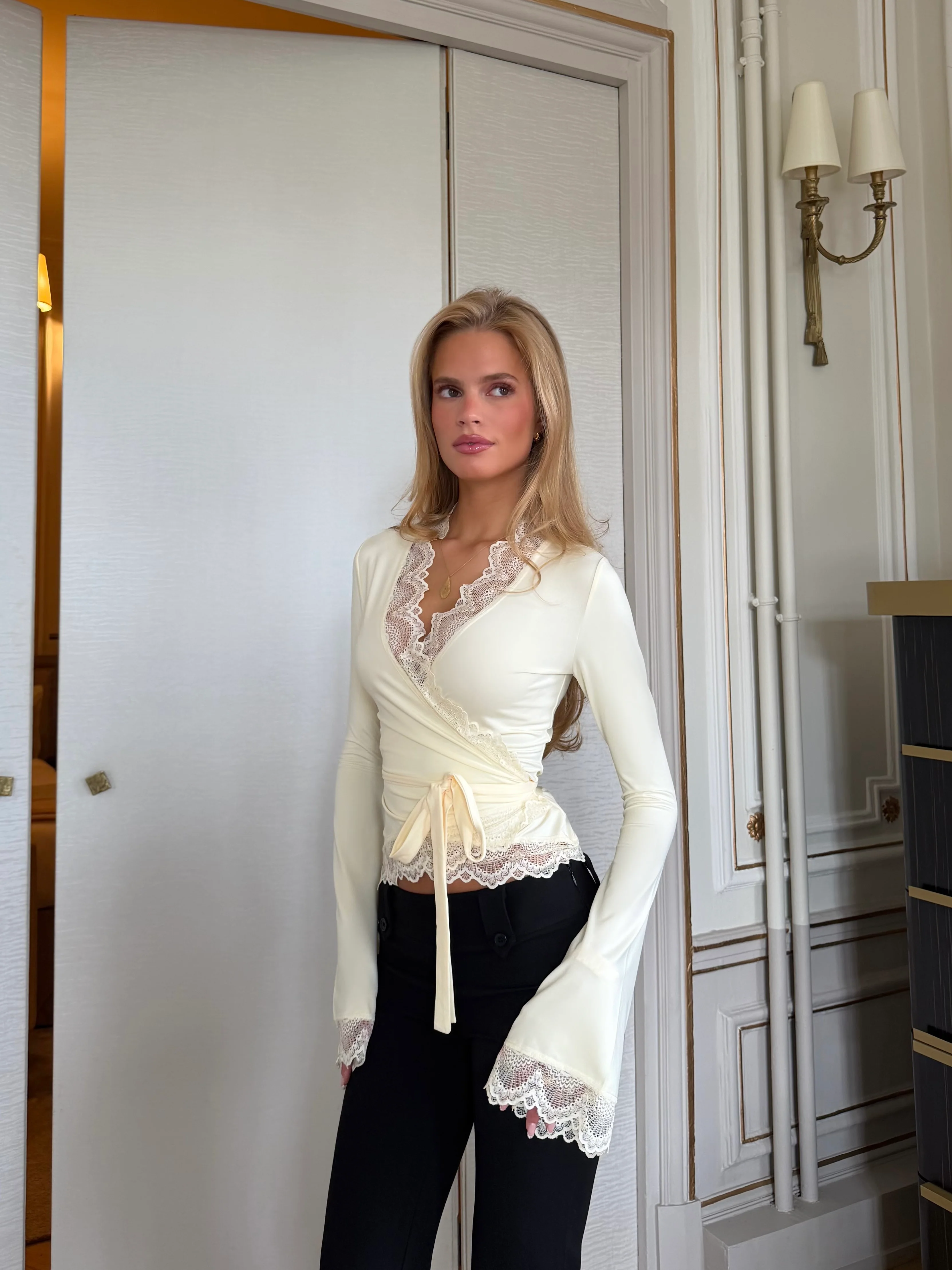 New Ballerina Basic Lace Top - Hellgelb - Image 6