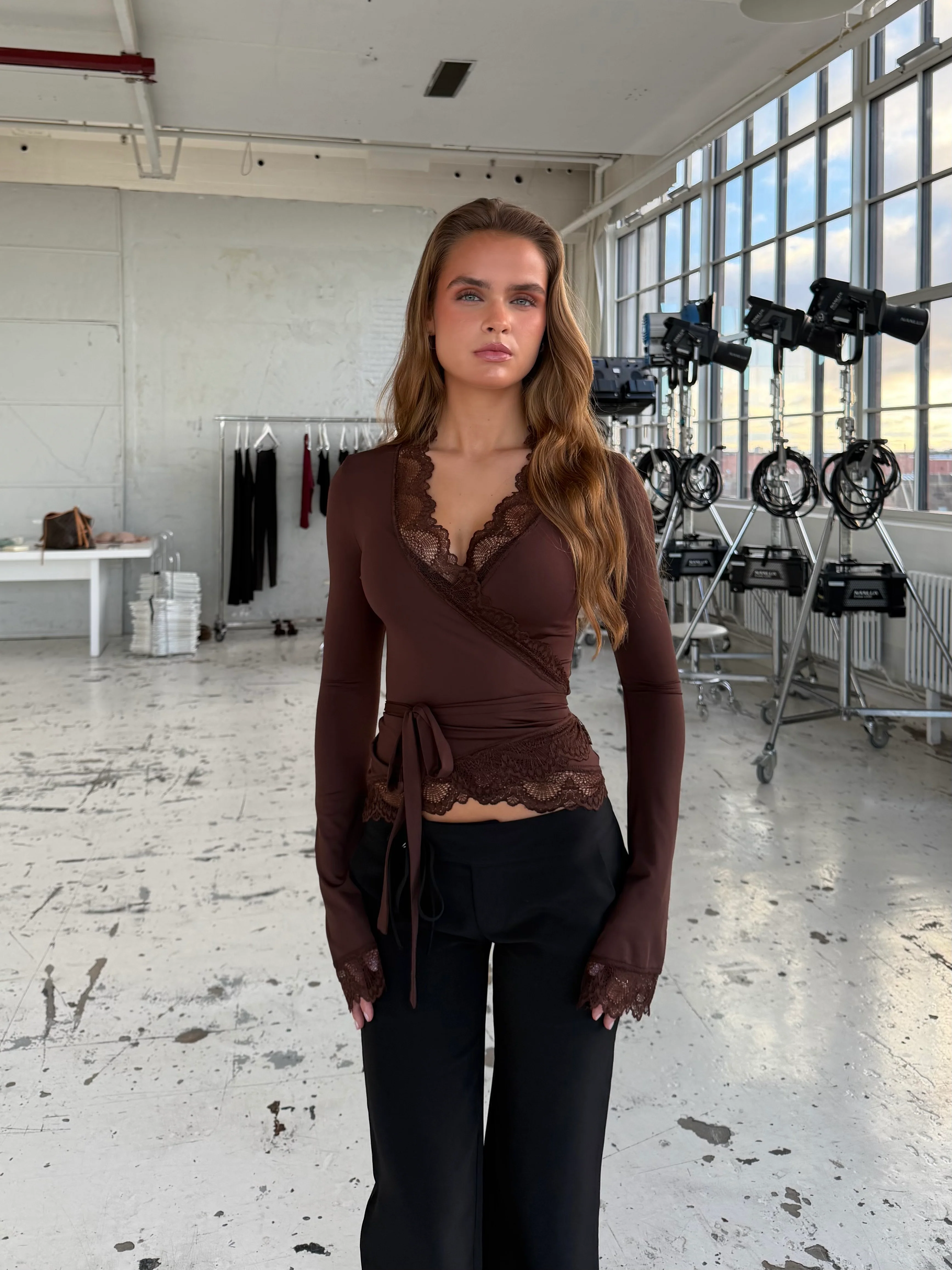 New Ballerina Basic Lace Top - Dunkelbraun - Image 5