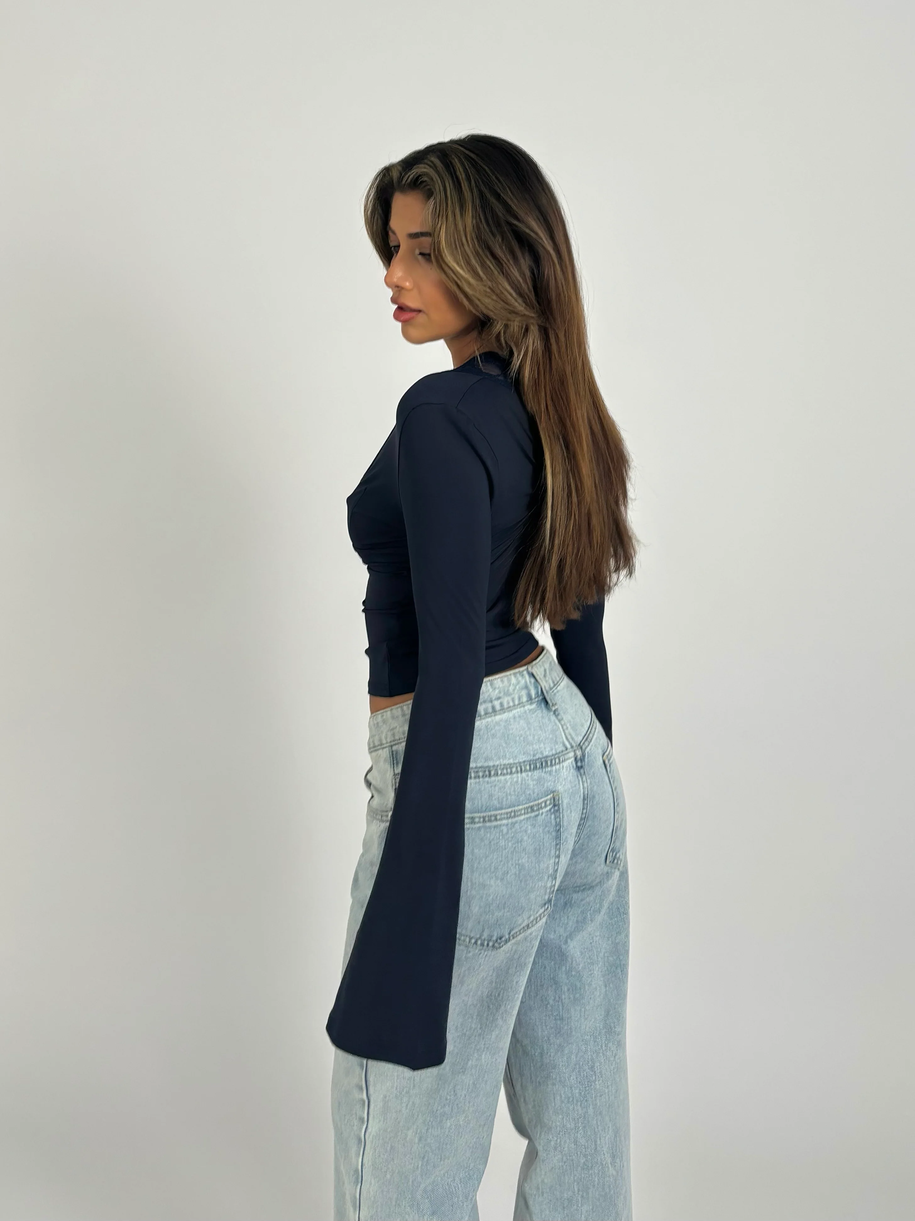 Pretty basic lace top - dunkelblau - Image 4