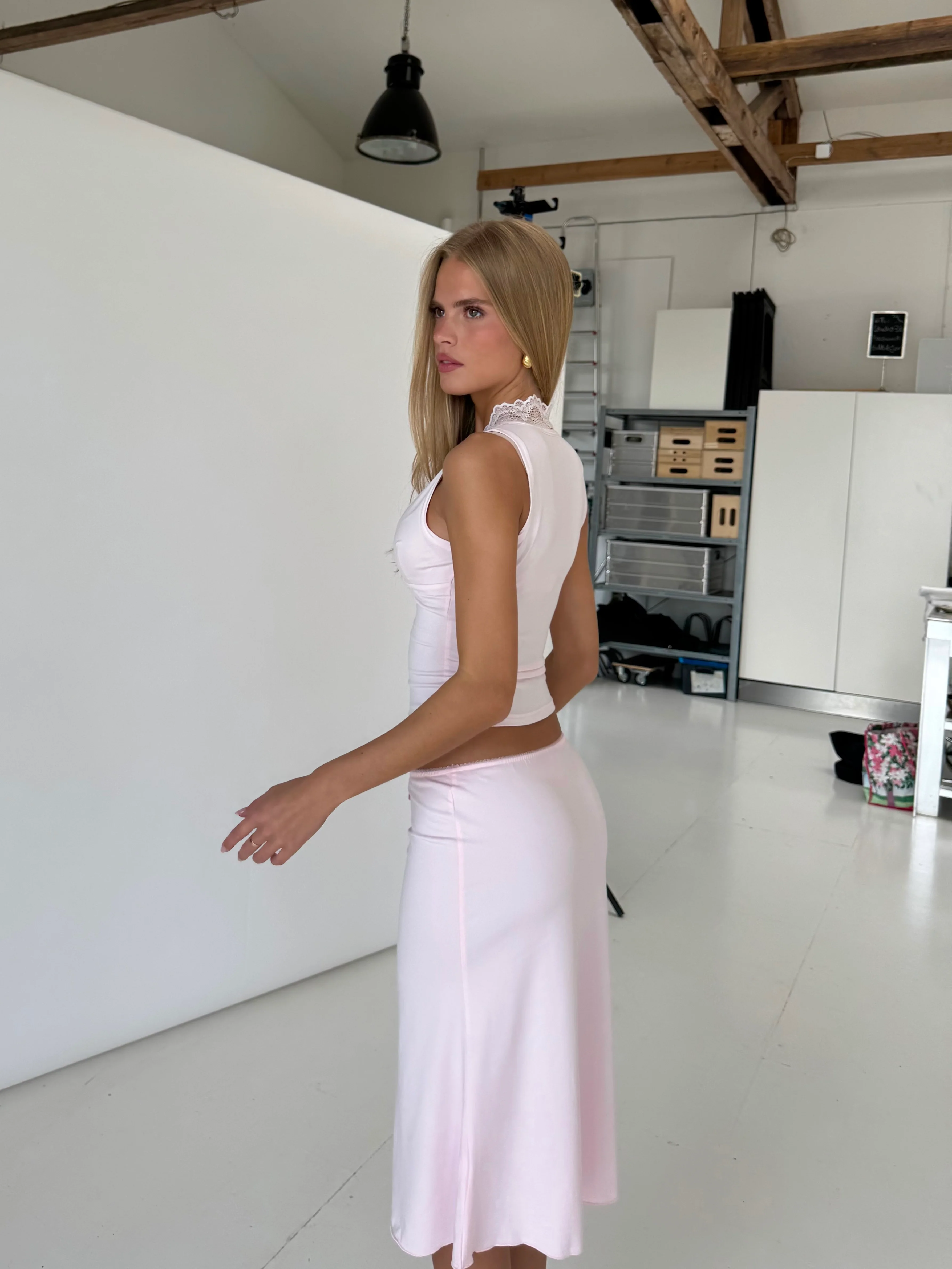 Lucia Basic Lace Top - Pink - Image 8