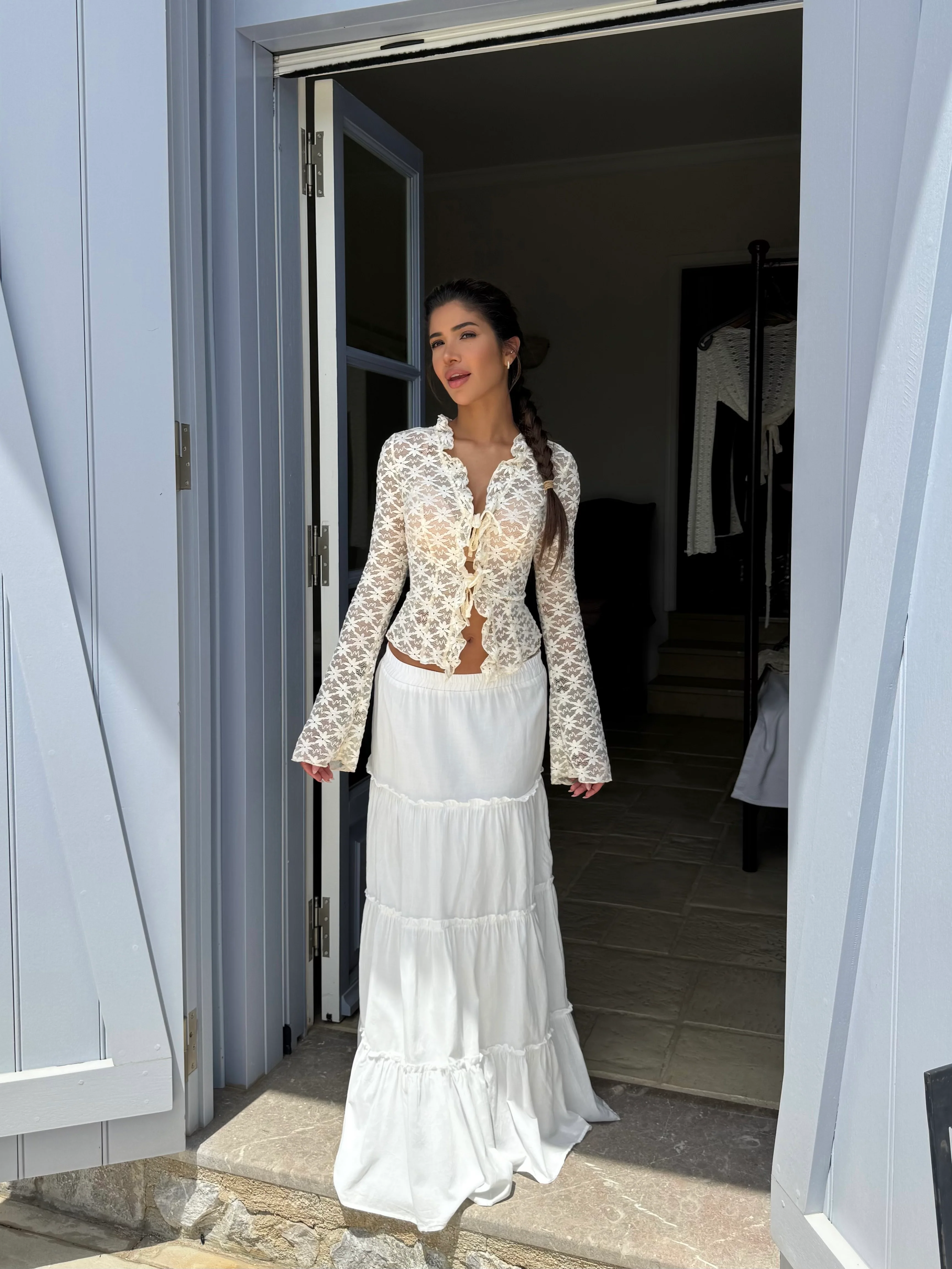 Thalia Trimm Lace top - Creme - Image 2