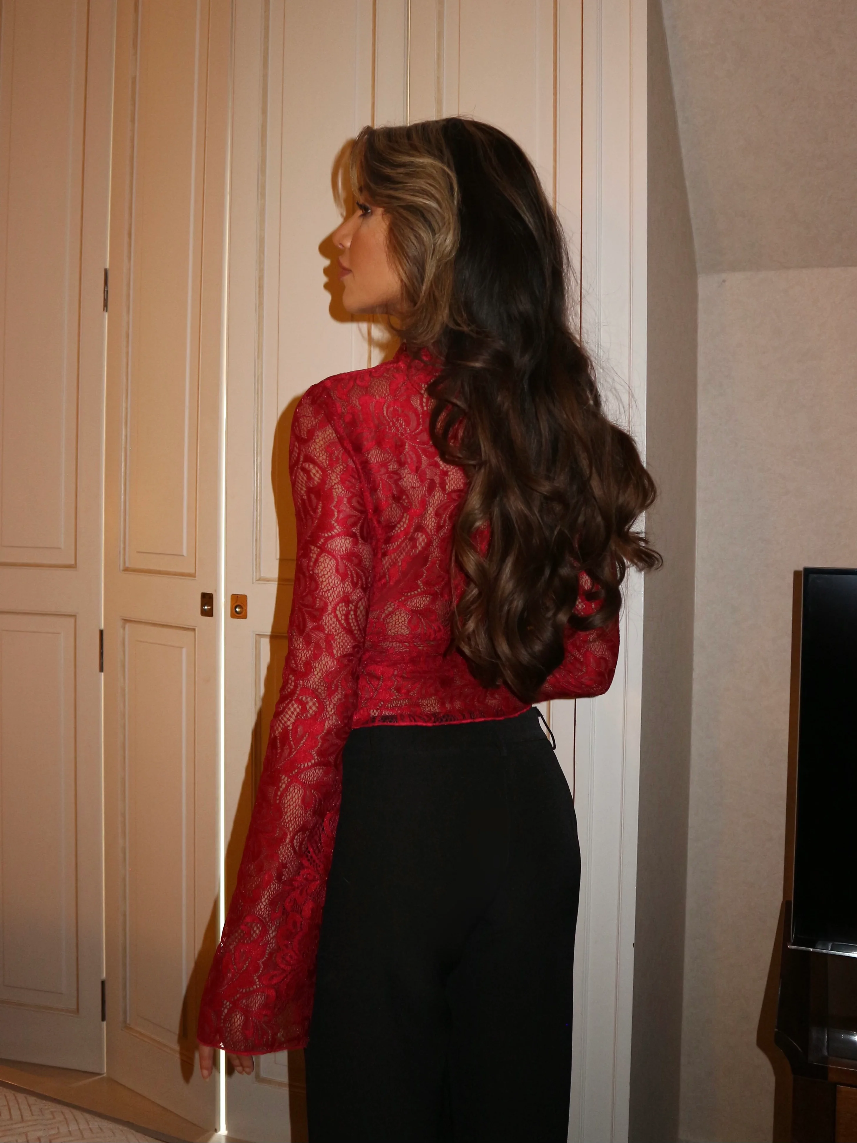 Trim lace top - dunkelrot - Image 3