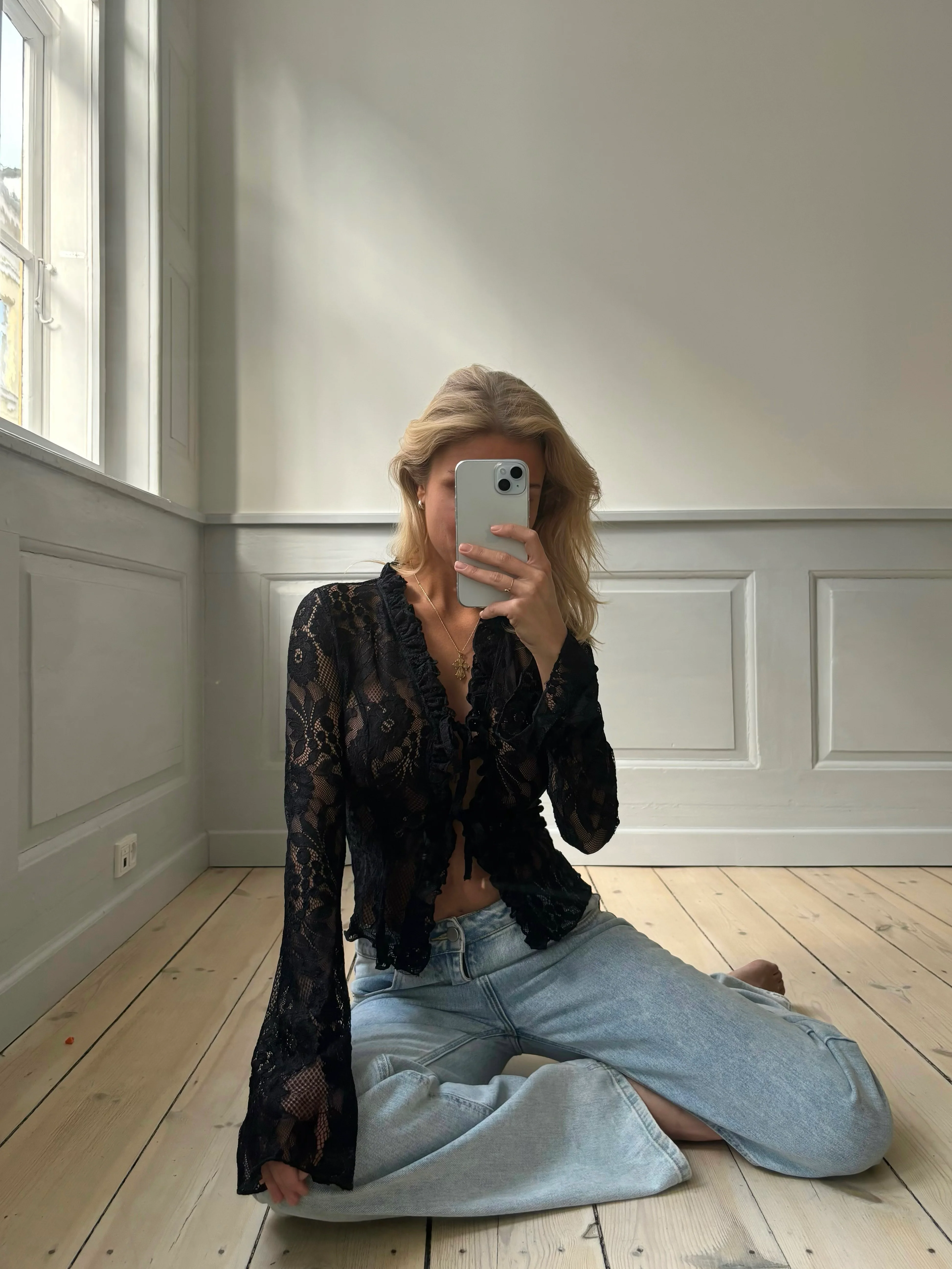Trim lace top - schwarz - Image 2